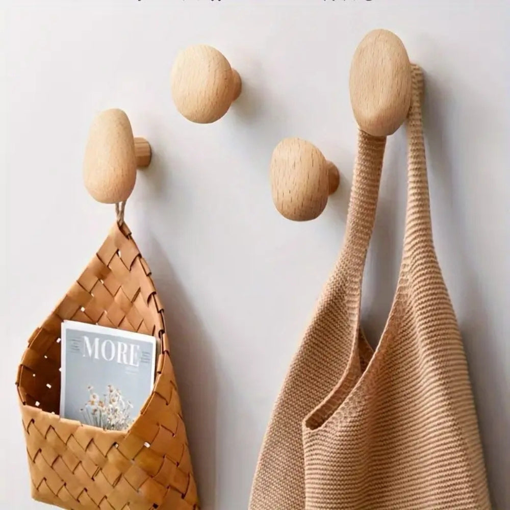 Patère en bois forme galet – Beech Carré