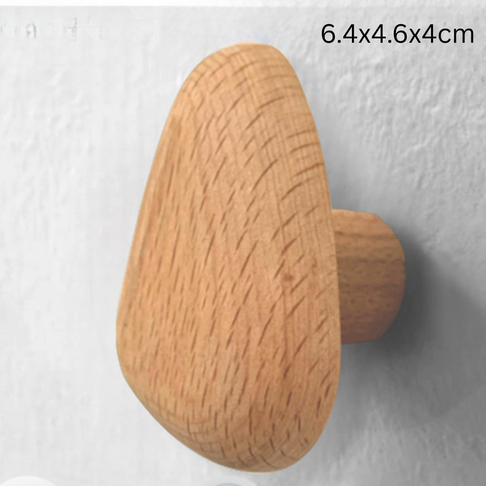 Patère en bois forme galet
