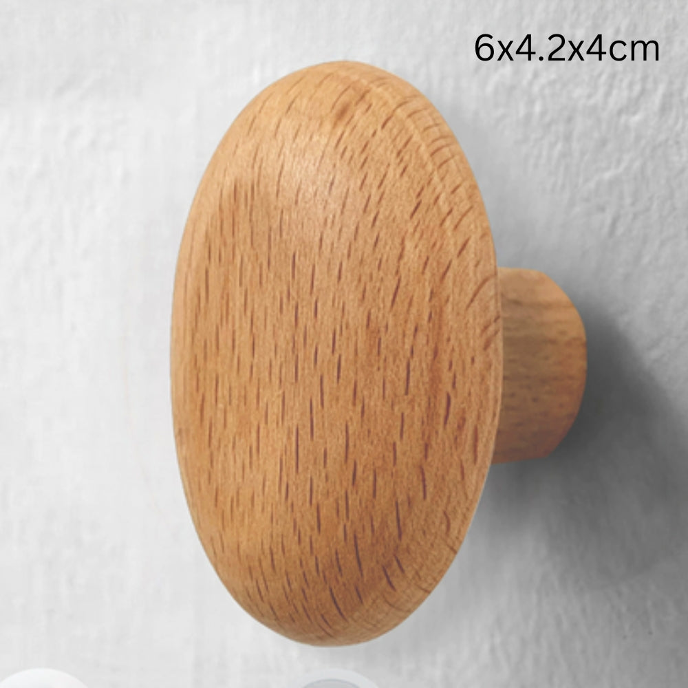 Patère en bois forme galet