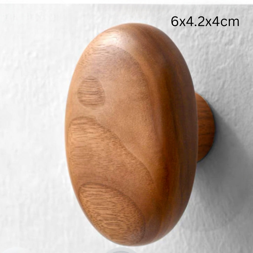 Patère en bois forme galet
