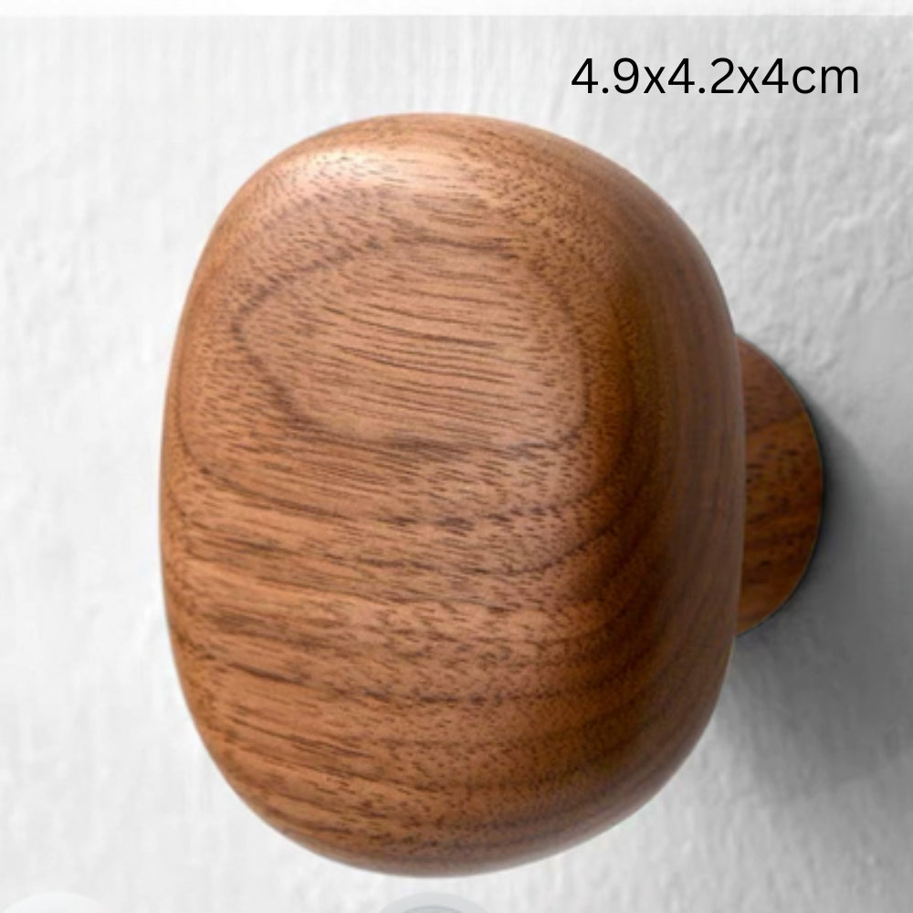 Patère en bois forme galet