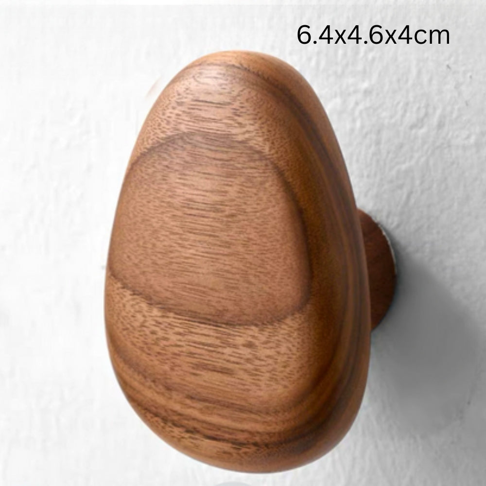 Patère en bois forme galet