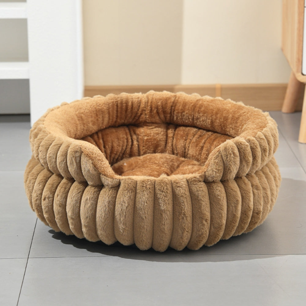 Panier pour animaux moelleux en forme de donut
