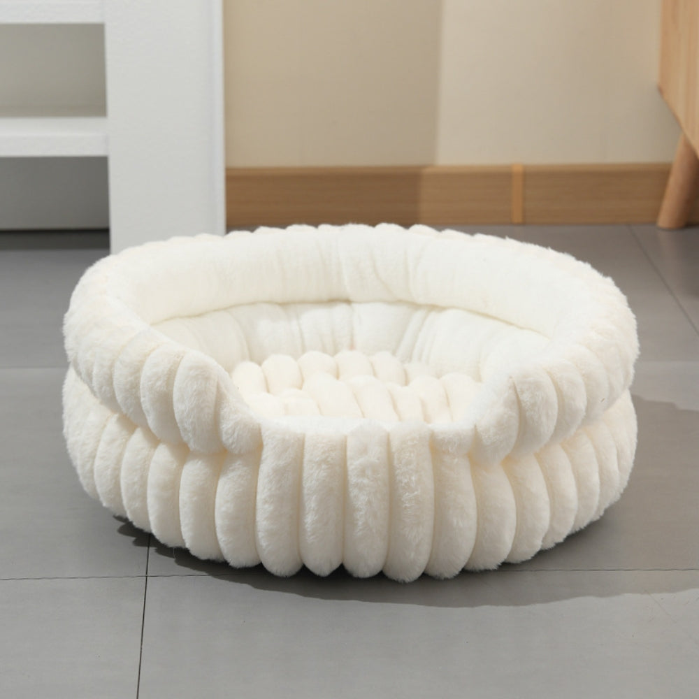 Panier pour animaux moelleux en forme de donut