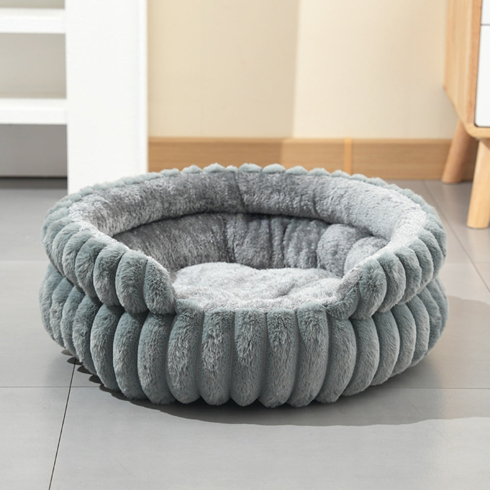 Panier pour animaux moelleux en forme de donut