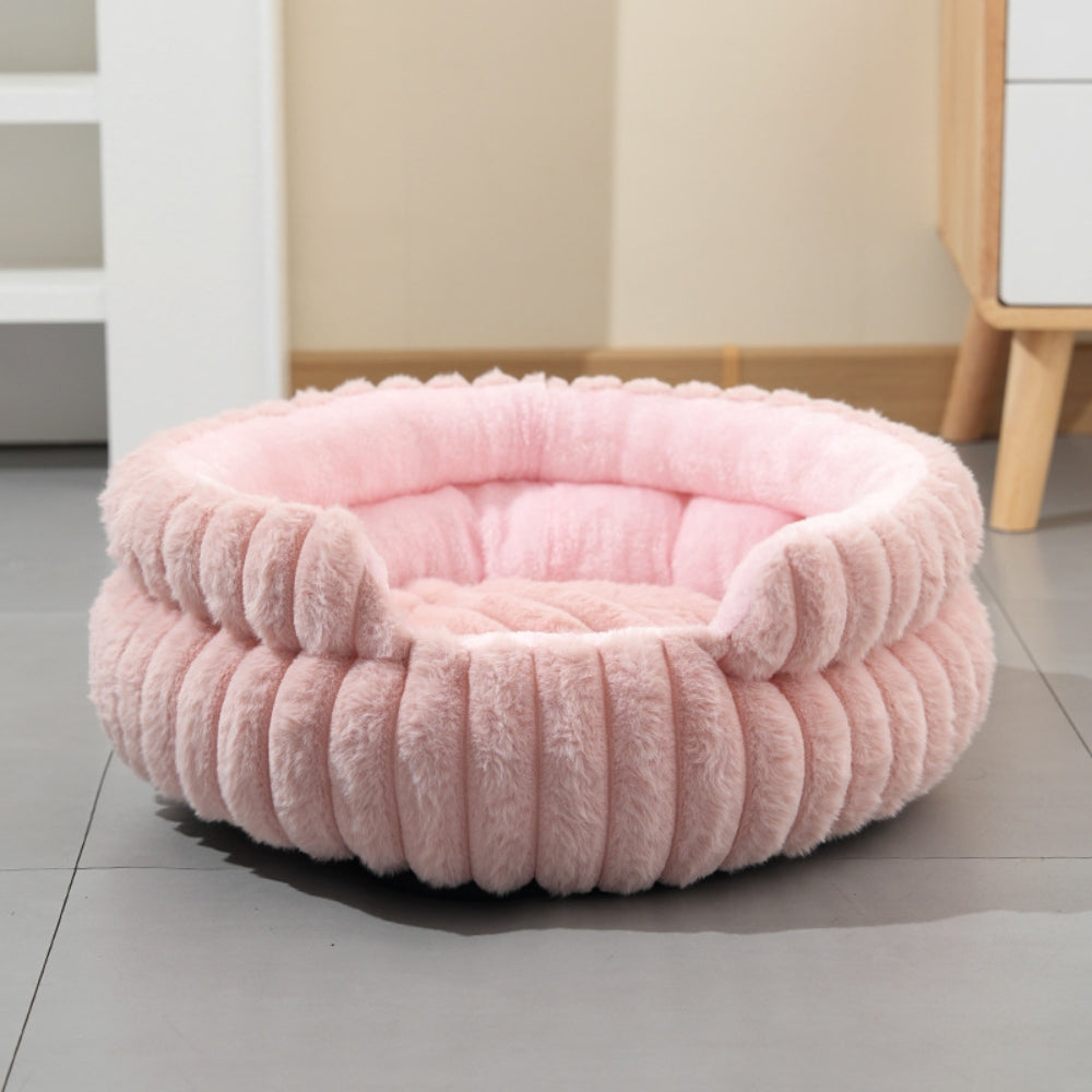 Panier pour animaux moelleux en forme de donut