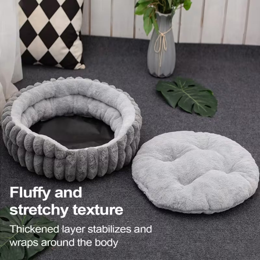 Panier pour animaux moelleux en forme de donut
