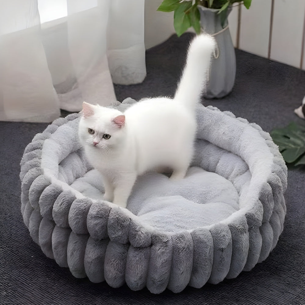 Panier pour animaux moelleux en forme de donut – Mist Gris