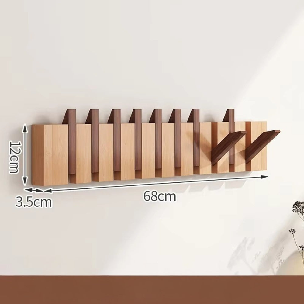Patère murale en bois à crochets rabattables Piano