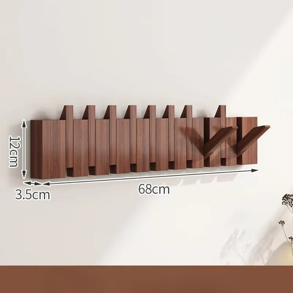 Patère murale en bois à crochets rabattables Piano