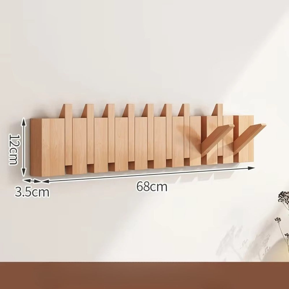 Patère murale en bois à crochets rabattables Piano