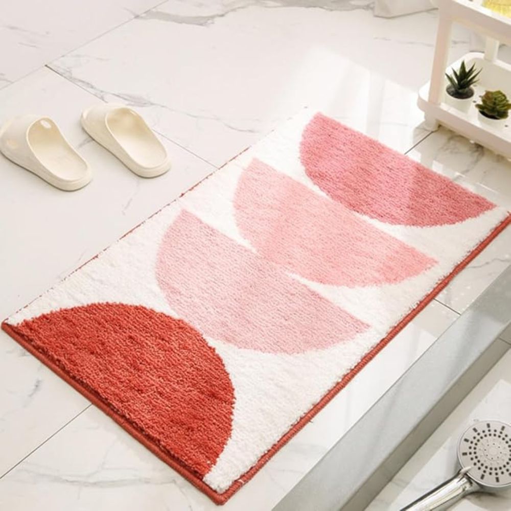 Tapis de bain doux coucher de soleil arc-en-ciel