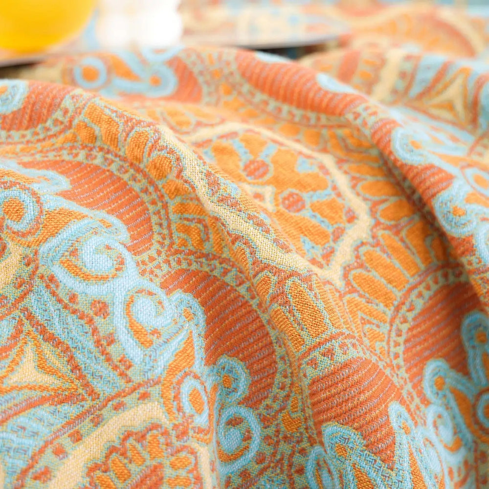 Plaid réversible en coton bohème Paisley