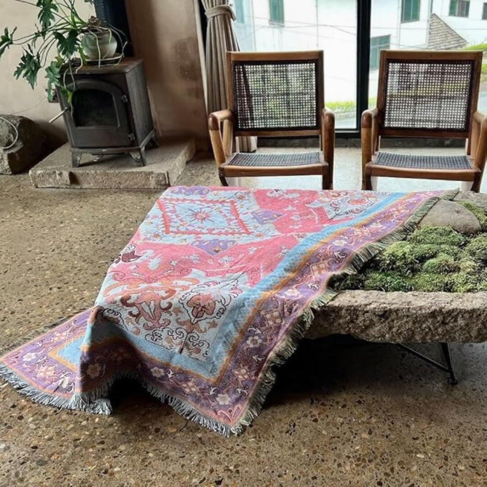Plaid tapisserie bohème aztèque