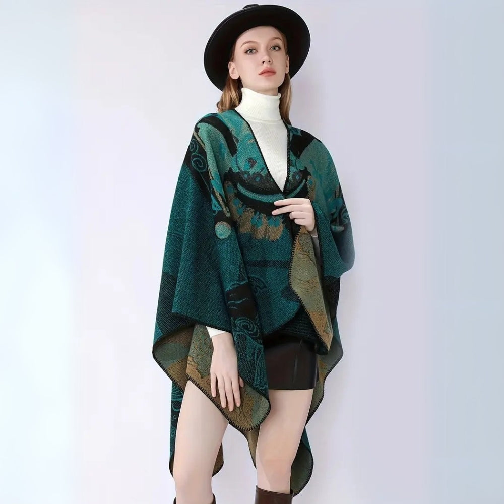 Poncho réversible Runestone Reverie – Ocean Bleu canard