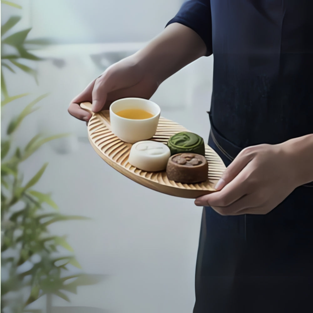 Plateaux de service en bois feuille rustique
