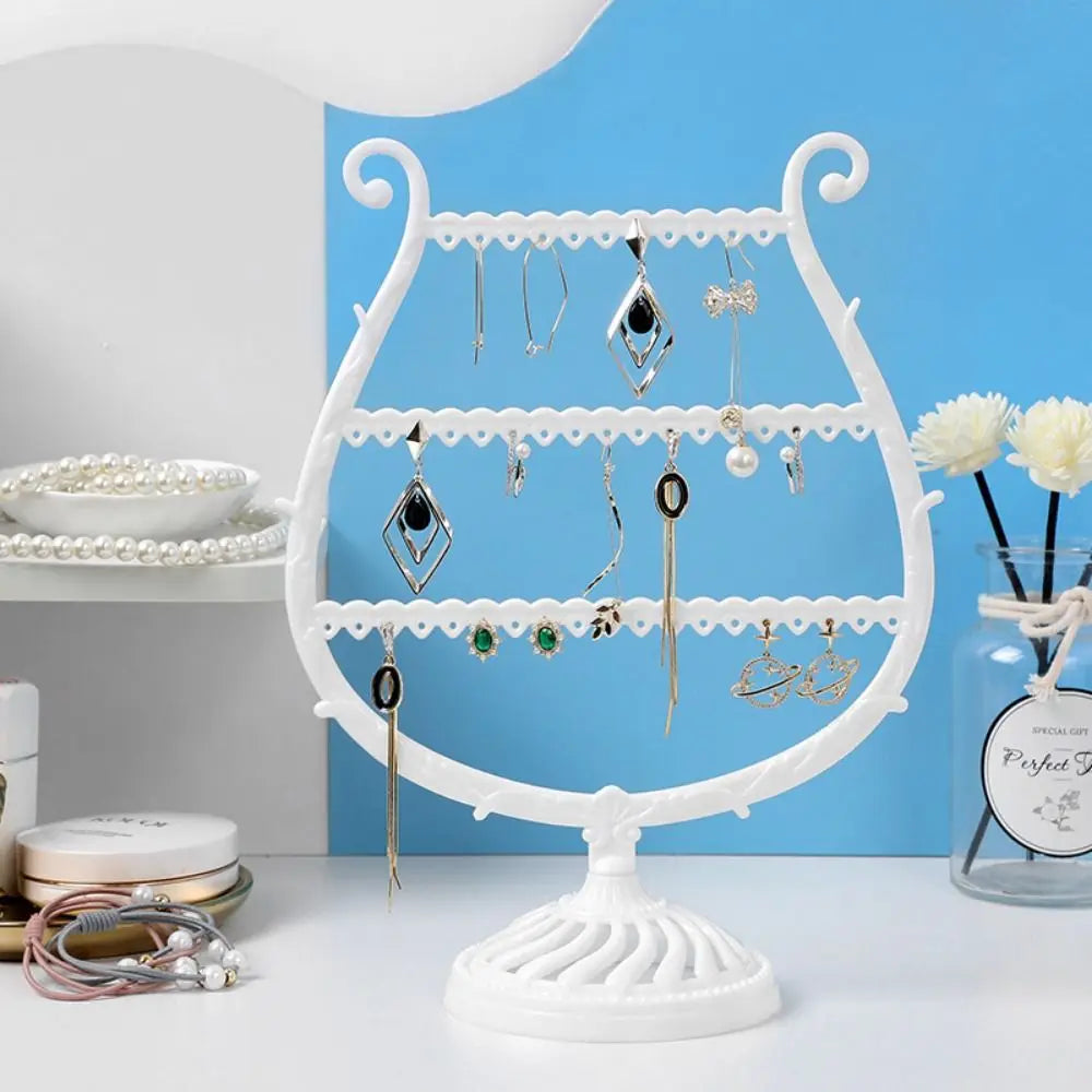 Présentoir À Boucles D’Oreilles Blanc Trois Niveaux