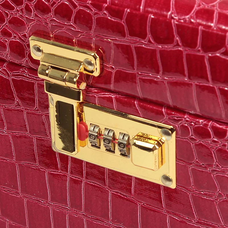 Boîte À Bijoux En Cuir Croco