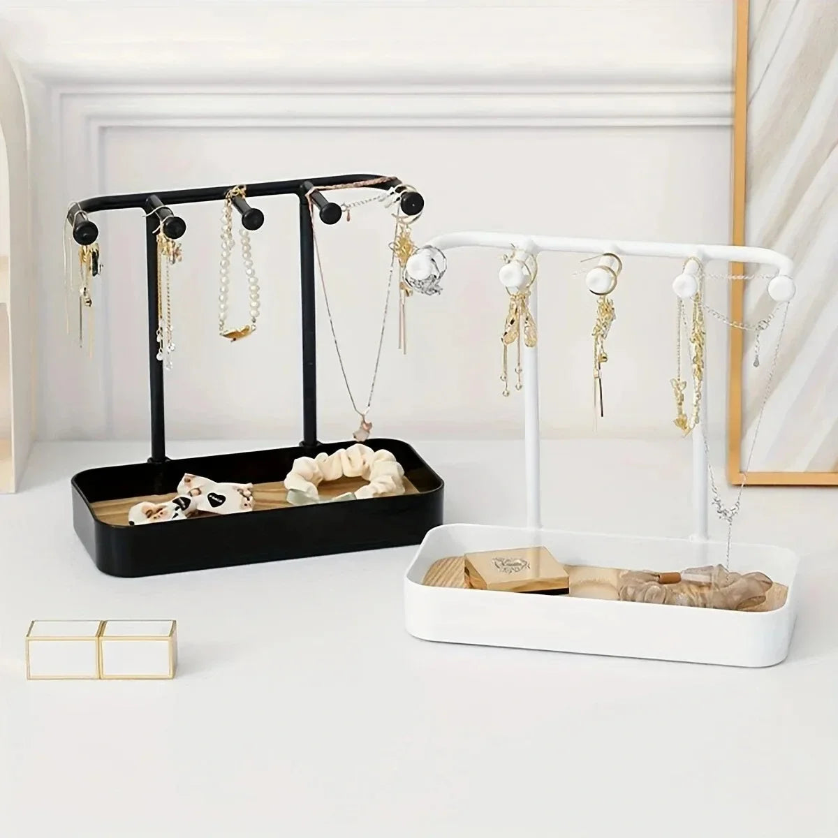 Présentoir Bijoux Bois Moderne Avec Tiroir