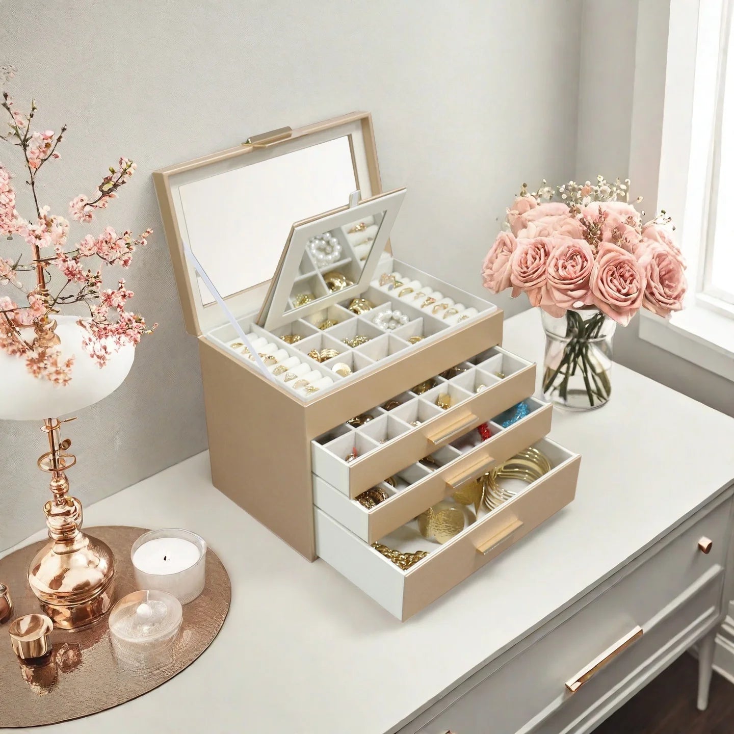Boîte À Bijoux Avec Mirroir
