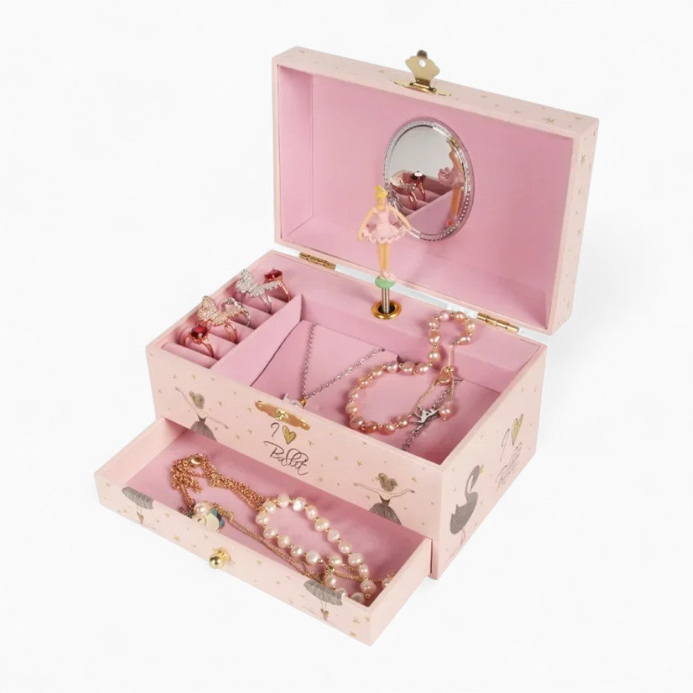 Boîte À Bijoux Musicale Danseuse Ballerine Avec Miroir