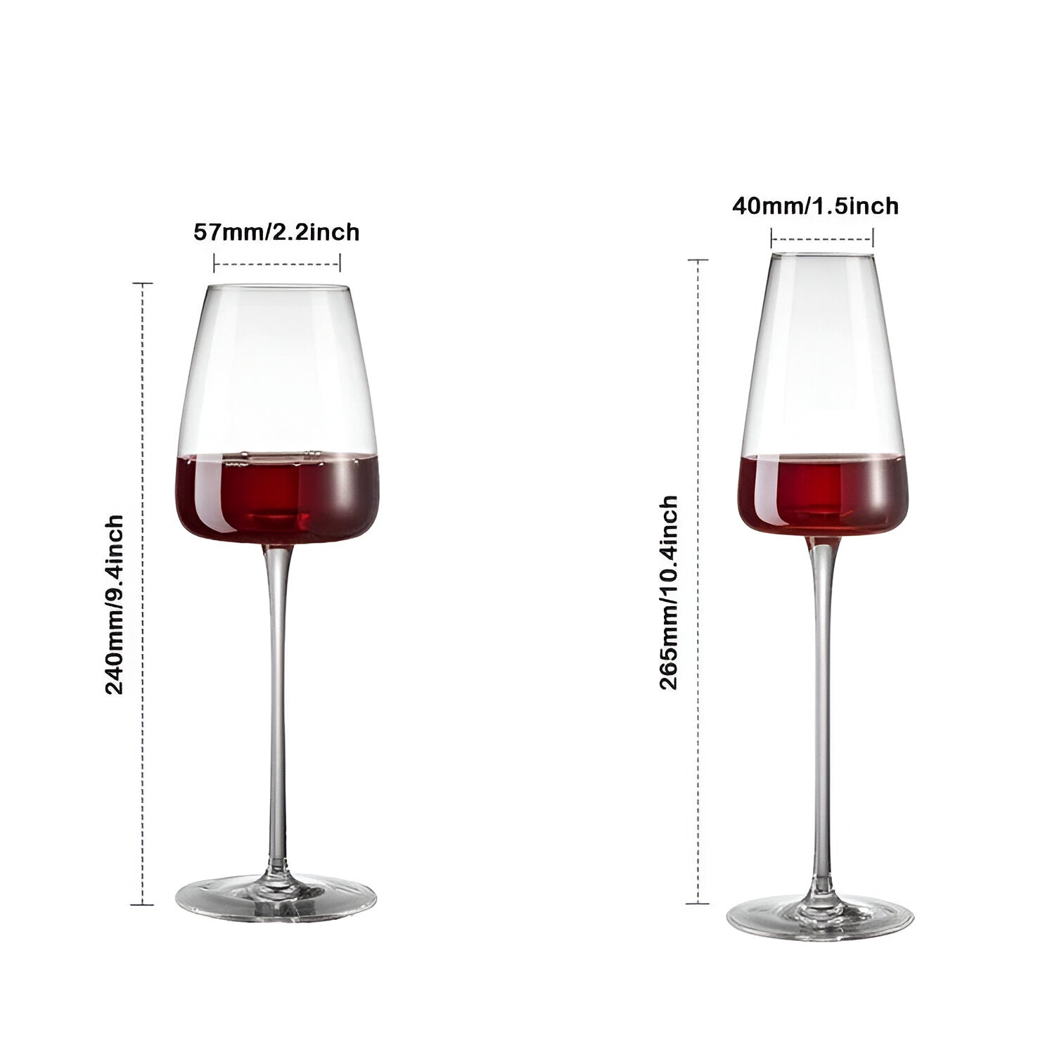 Verres a vin en cristal faits main