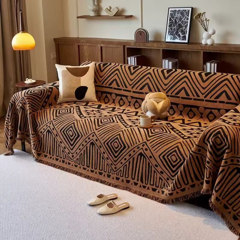 Housse de canapé en chenille géométrique Savanna
