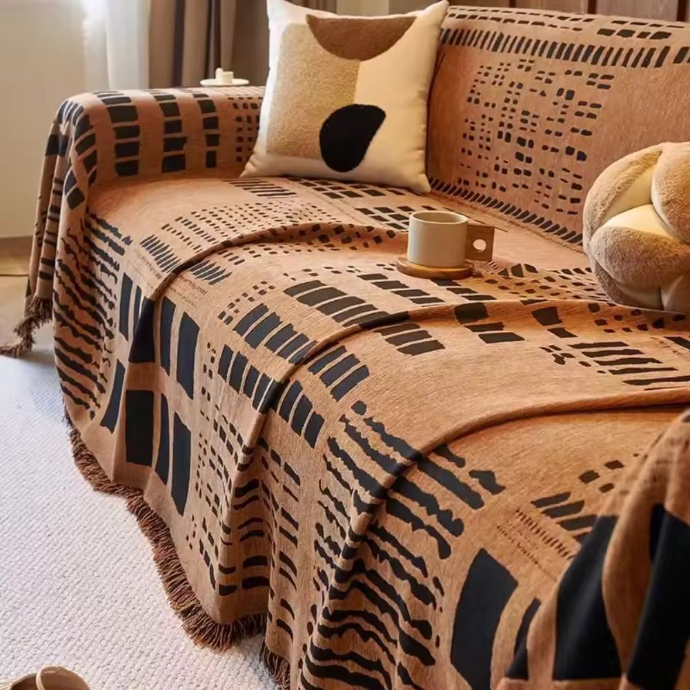 Housse de canapé en chenille géométrique Savanna