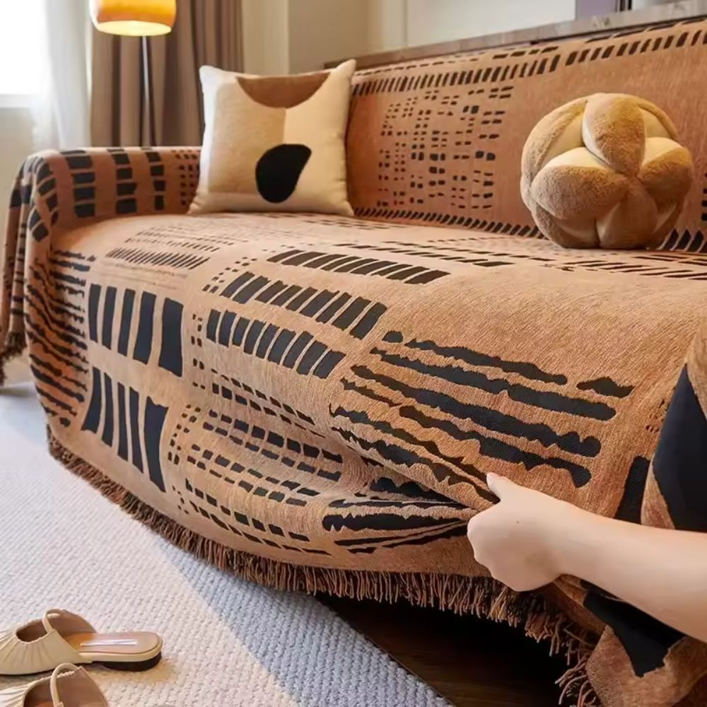 Housse de canapé en chenille géométrique Savanna