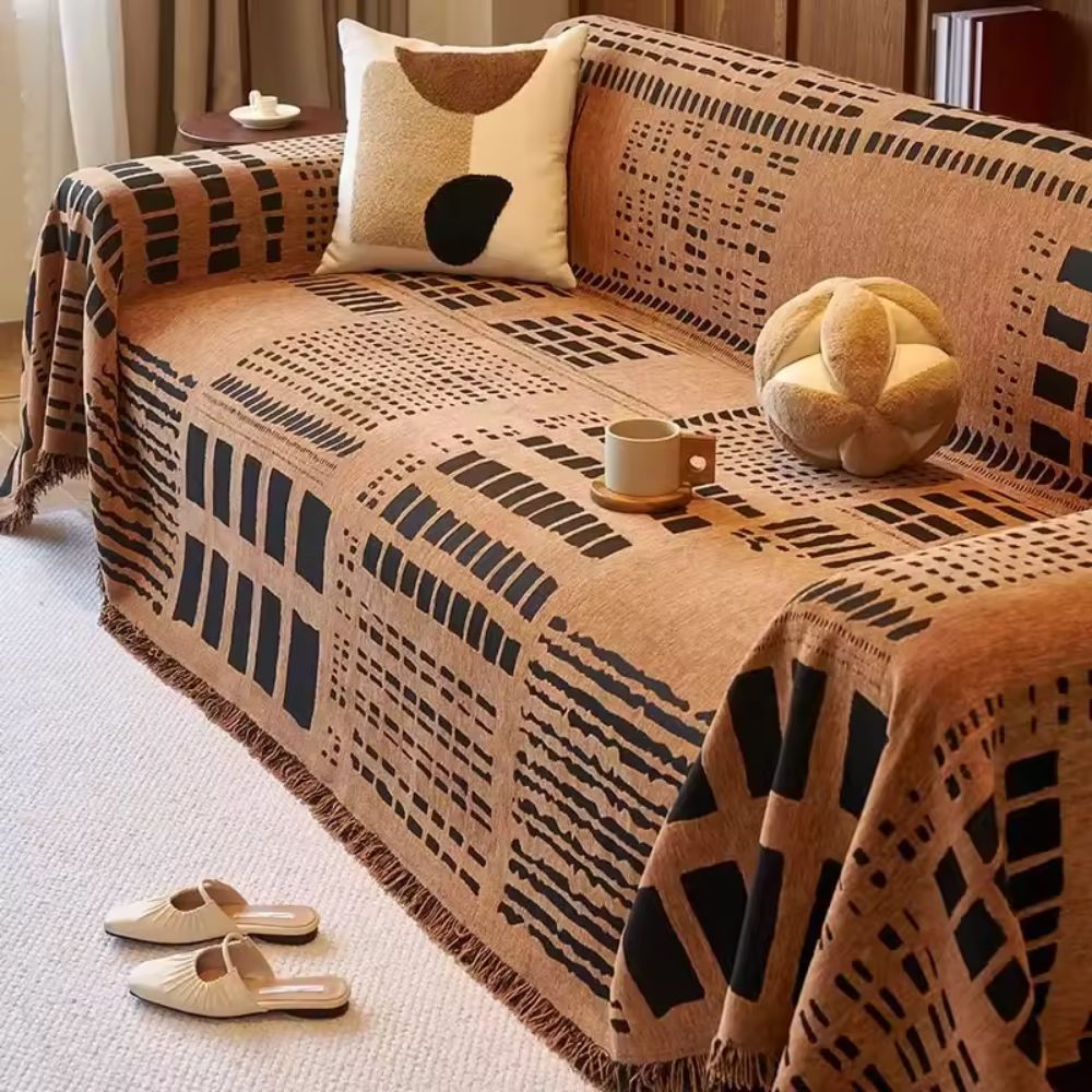 Housse de canapé en chenille géométrique Savanna – Tribal Diamond