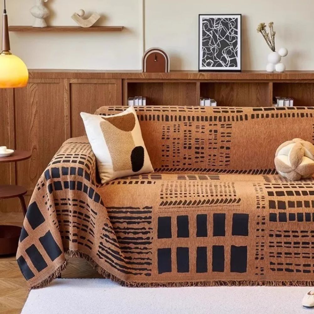 Housse de canapé en chenille géométrique Savanna