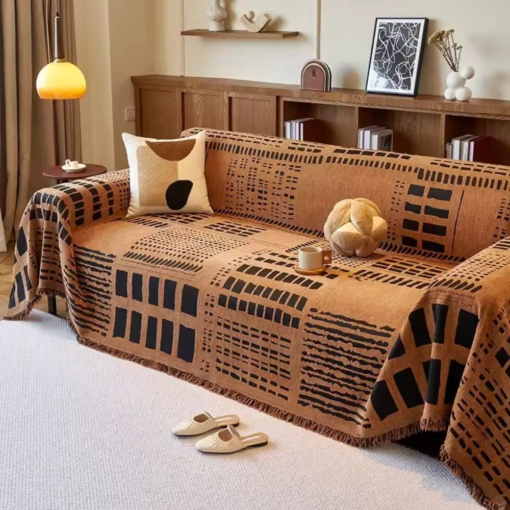 Housse de canapé en chenille géométrique Savanna