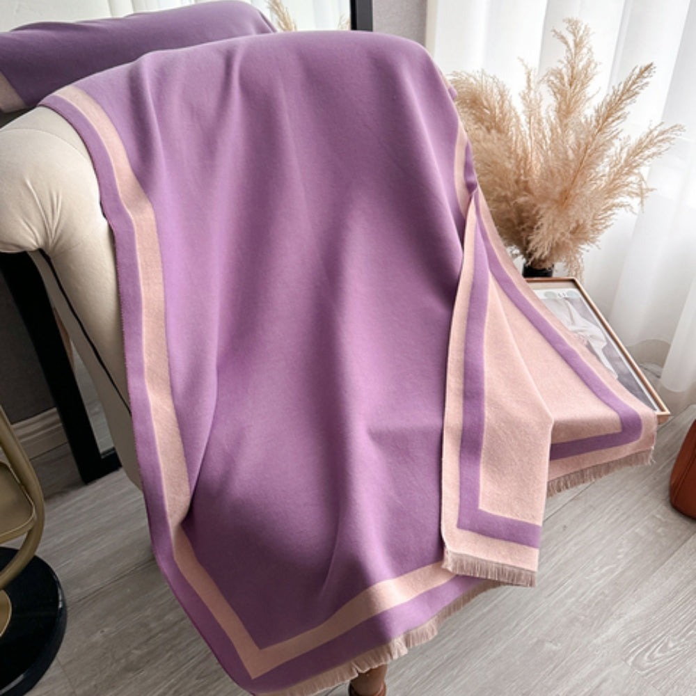 Écharpe-poncho rayée double face Savéra