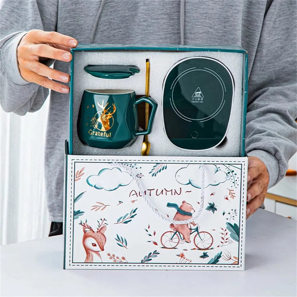 Set tasse ceramique et base chauffante