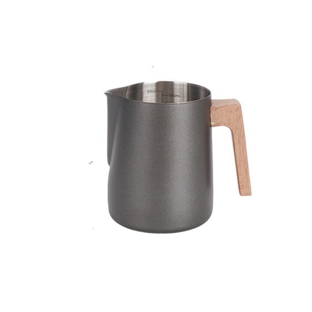 Pot à lait en inox à manche en bois scandinave