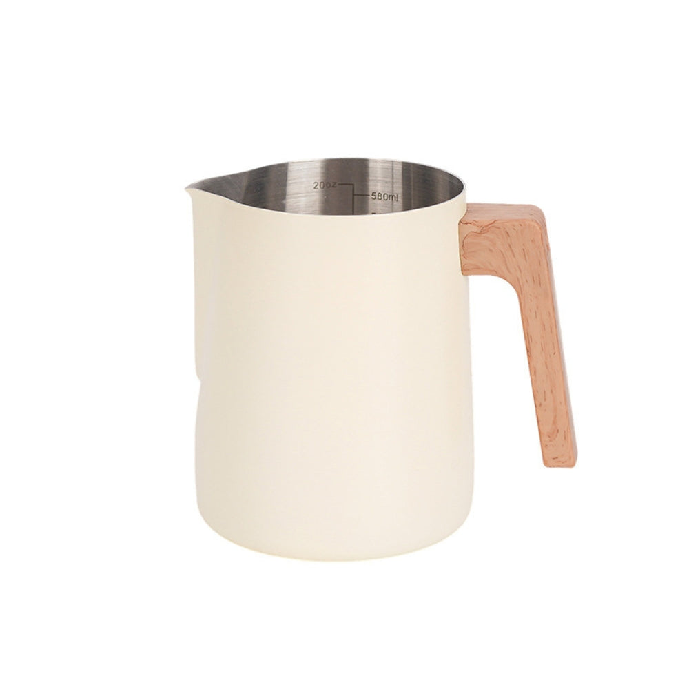 Pot à lait en inox à manche en bois scandinave