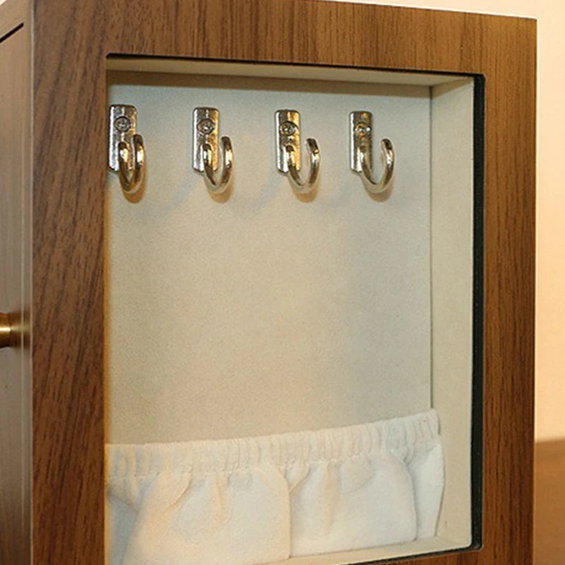 Boîte À Bijoux Bois Naturel Avec Vitre Transparente
