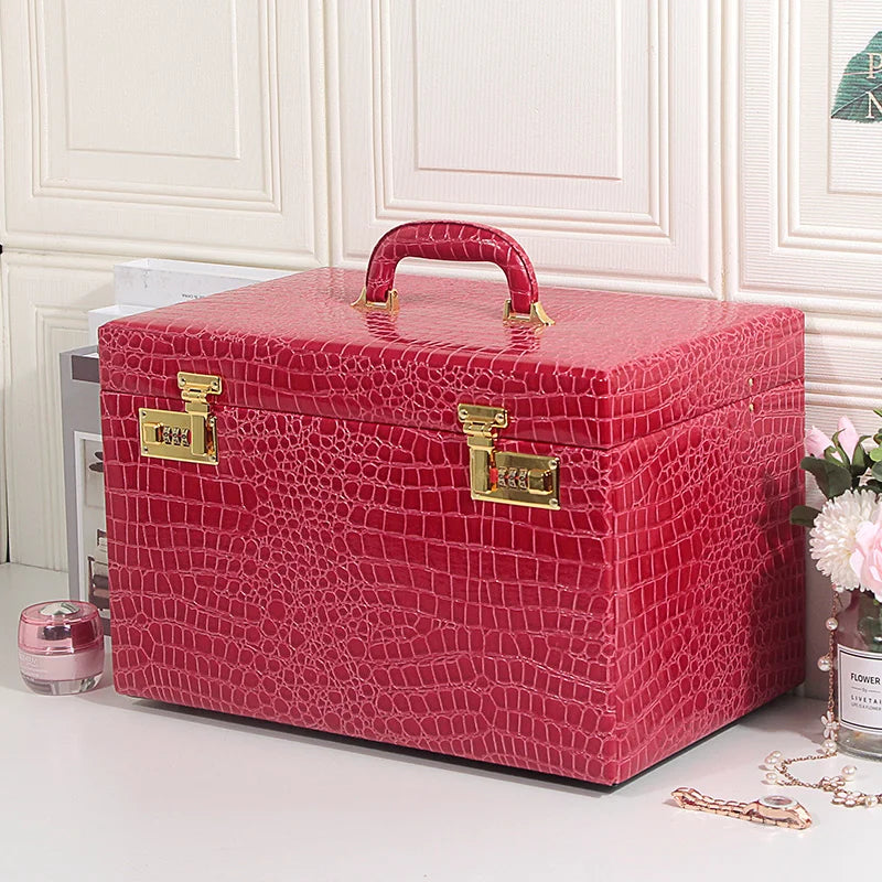 Boîte À Bijoux En Cuir Croco
