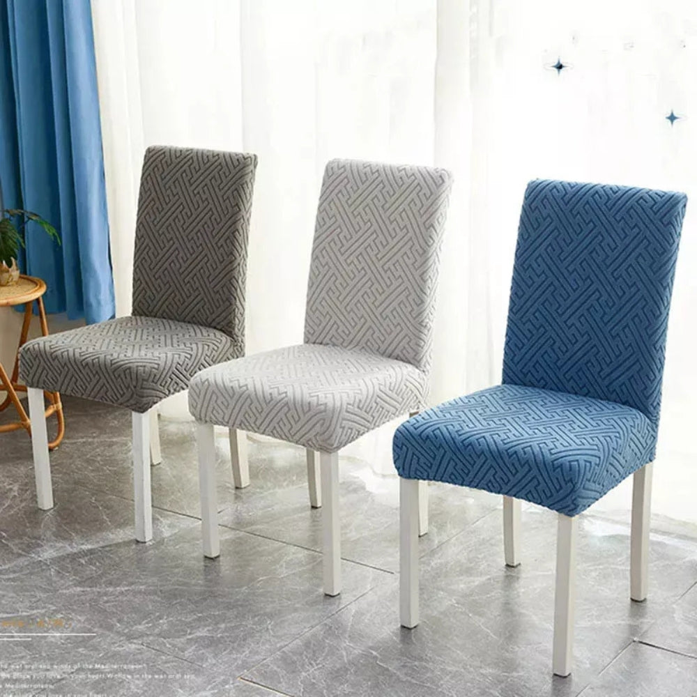 Housse de chaise extensible Silvra à losanges – Anthracite Weave