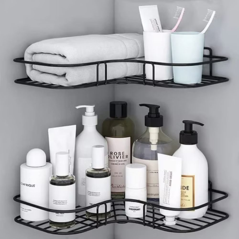 Étagère de douche d'angle pour salle de bain – Blanc