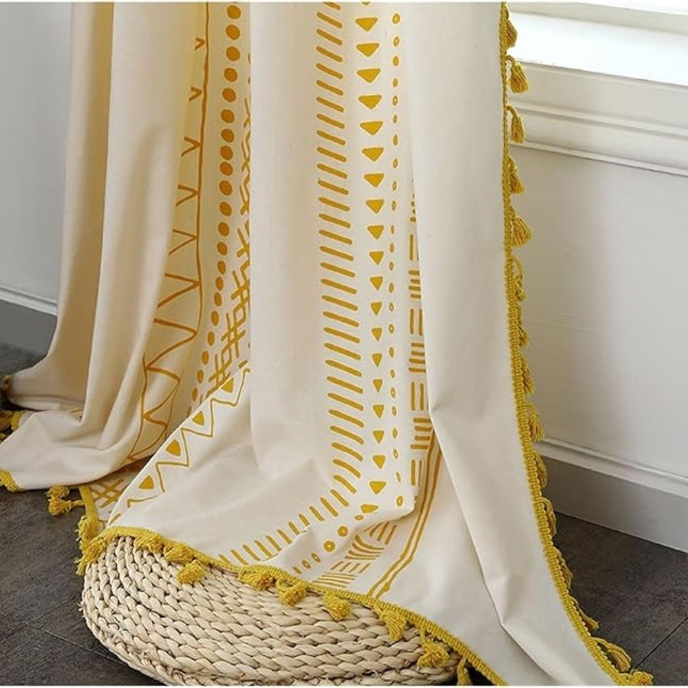 Rideau artisanal à pompons Solstice Loom