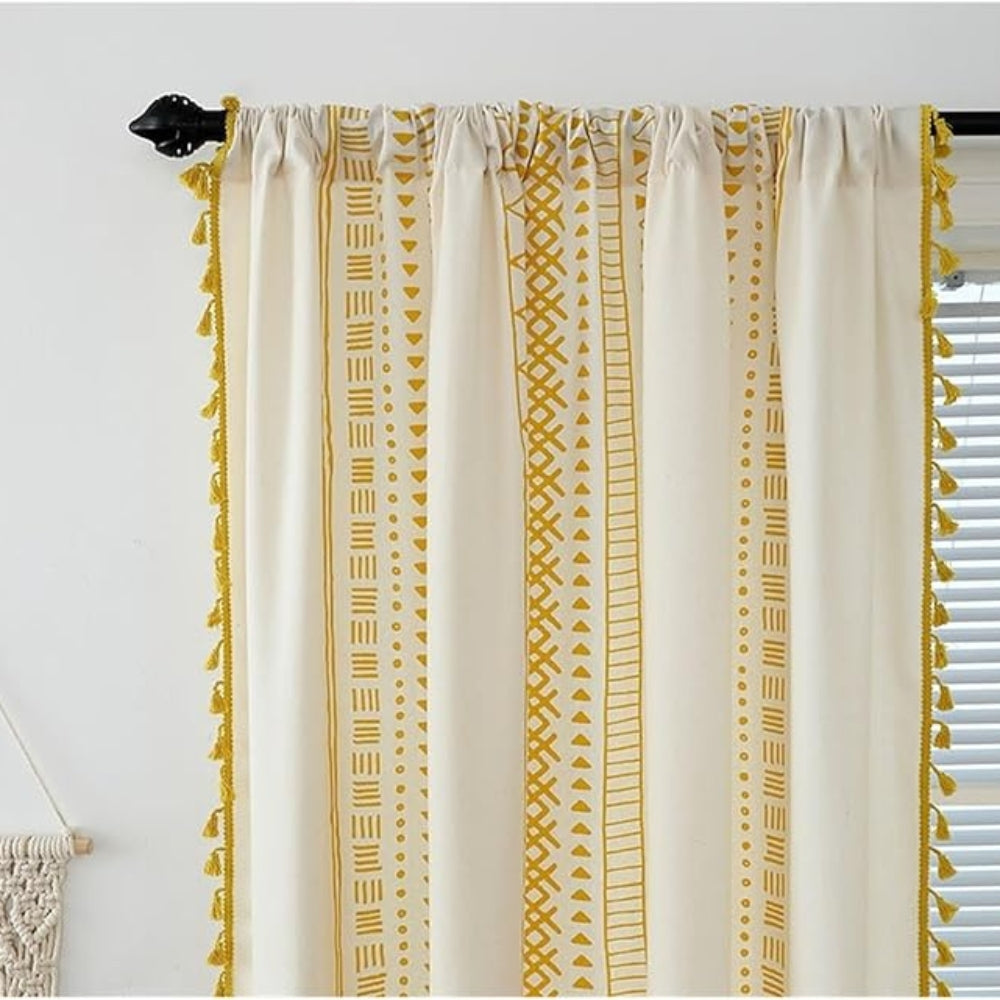 Rideau artisanal à pompons Solstice Loom