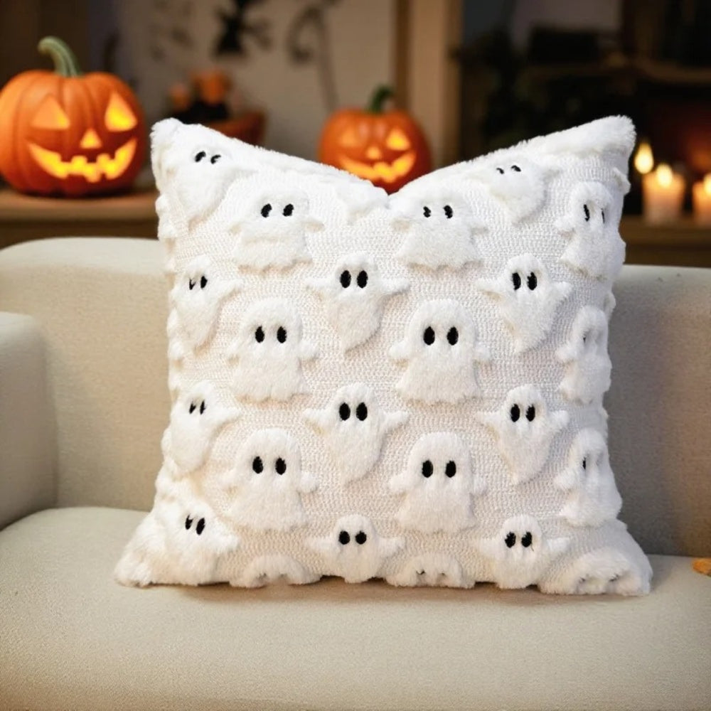 Housse de coussin fantôme d'Halloween