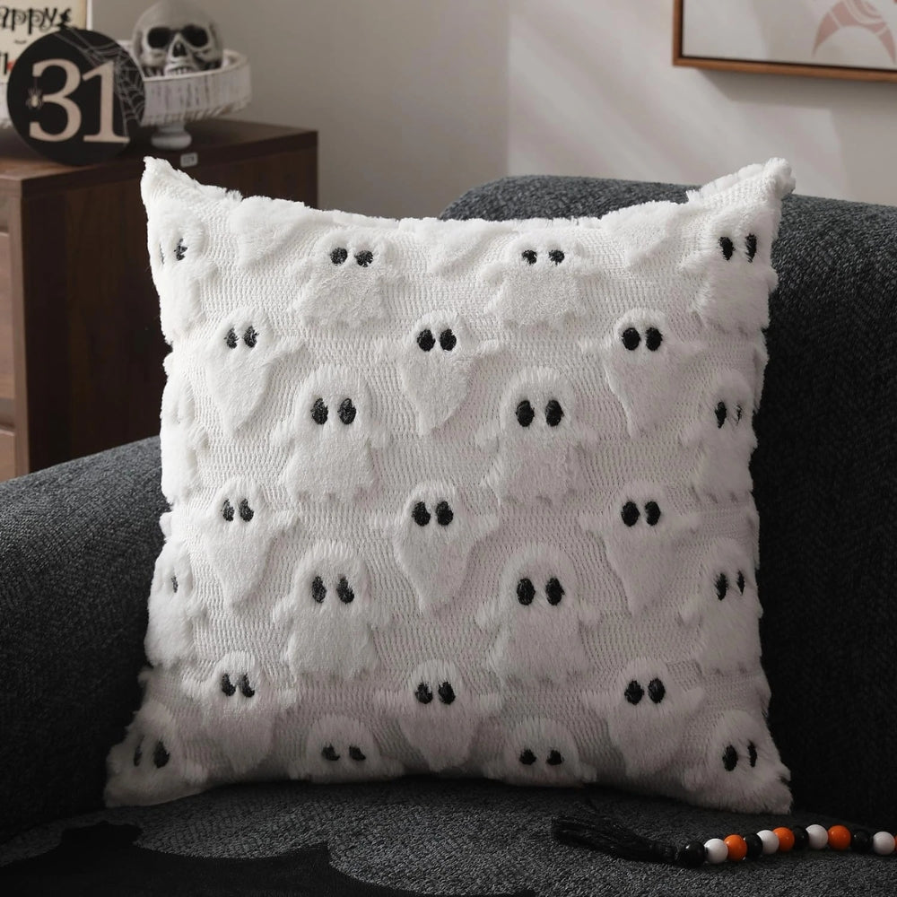Housse de coussin fantôme d'Halloween