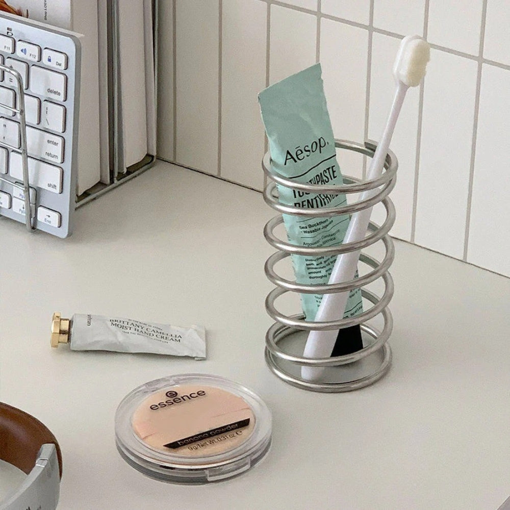 Porte-brosses à dents spirale en inox