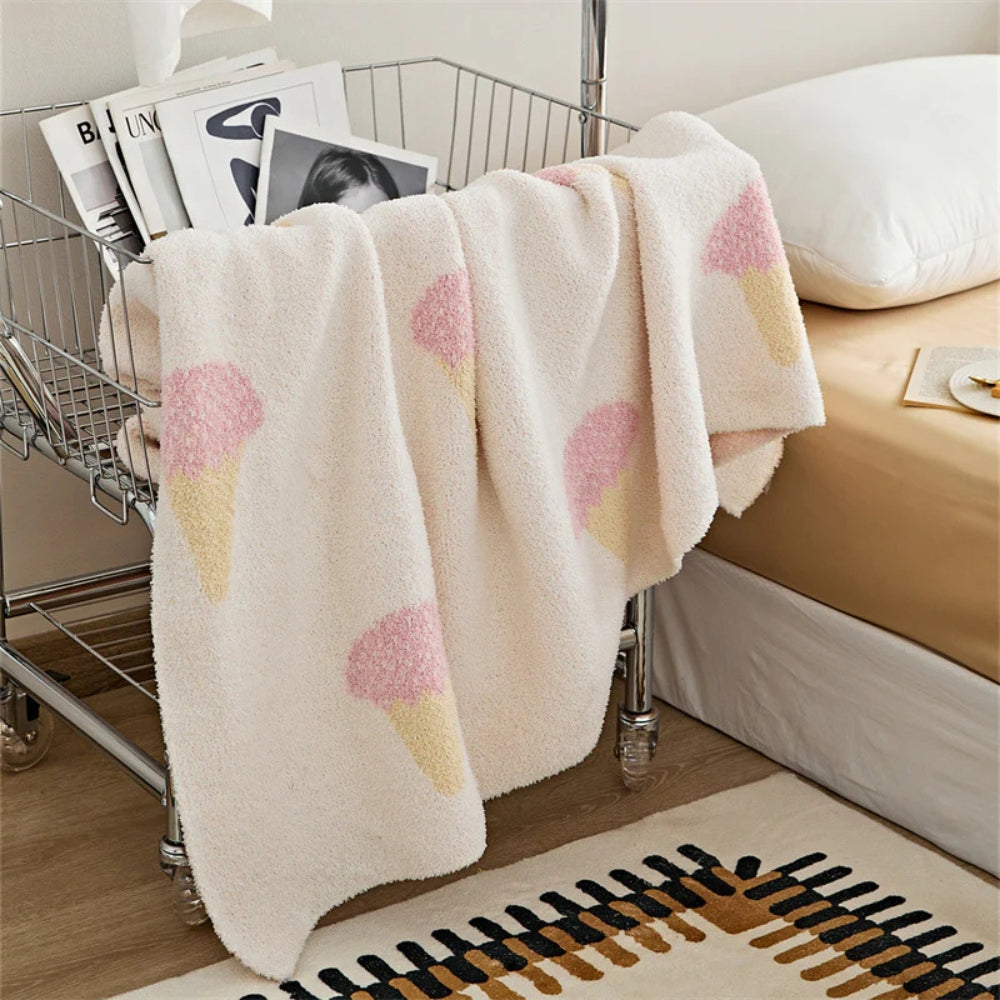 Plaid tricoté doux Sucrée glace