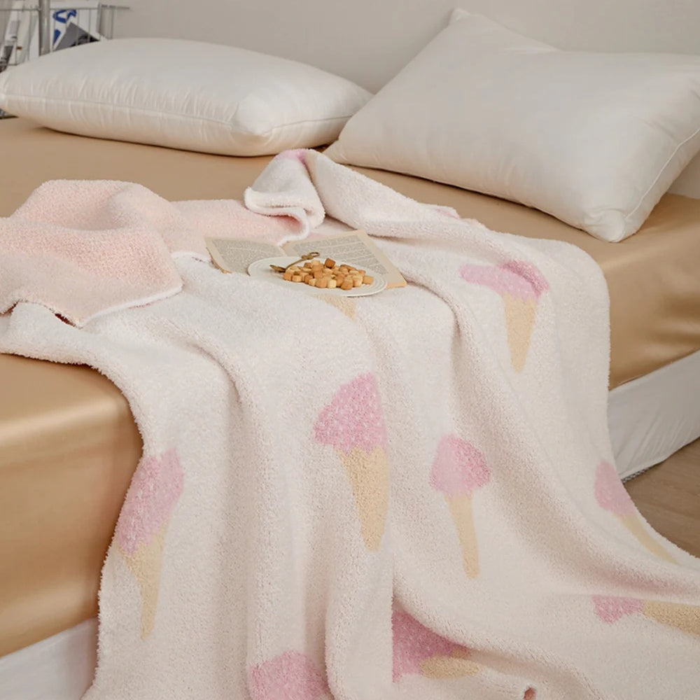 Plaid tricoté doux Sucrée glace