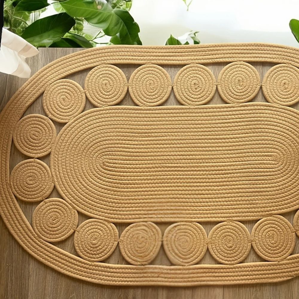 Tapis boho ovale Sun Spiral