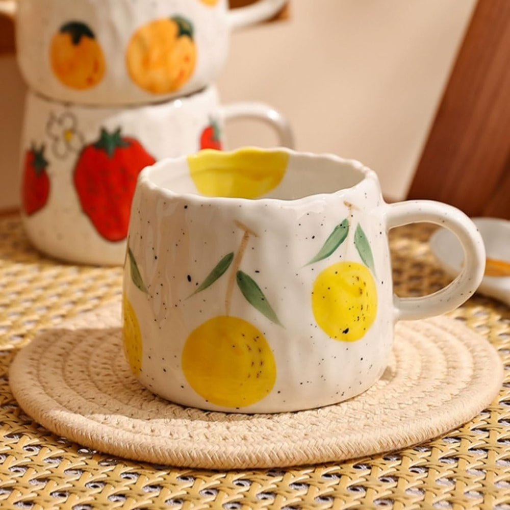 Collection de mugs en céramique fruits ensoleillés