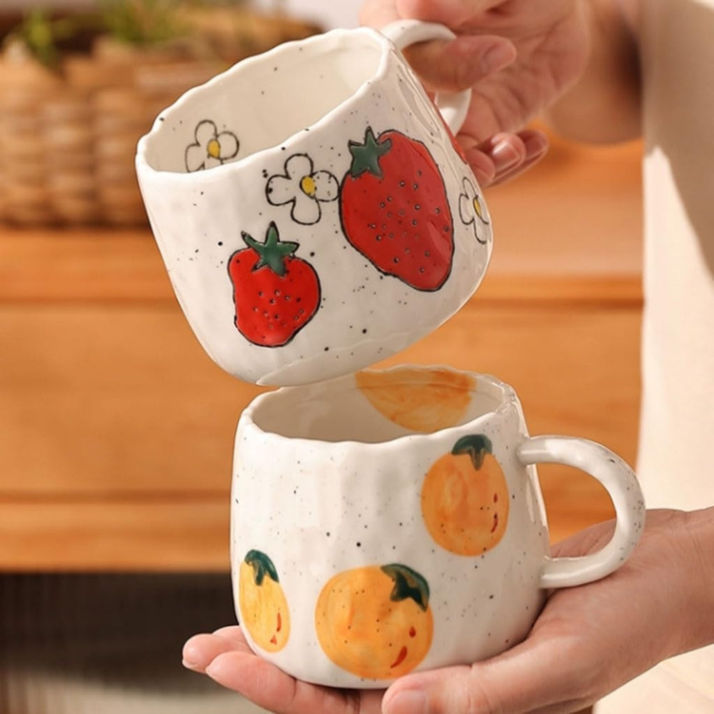 Collection de mugs en céramique fruits ensoleillés